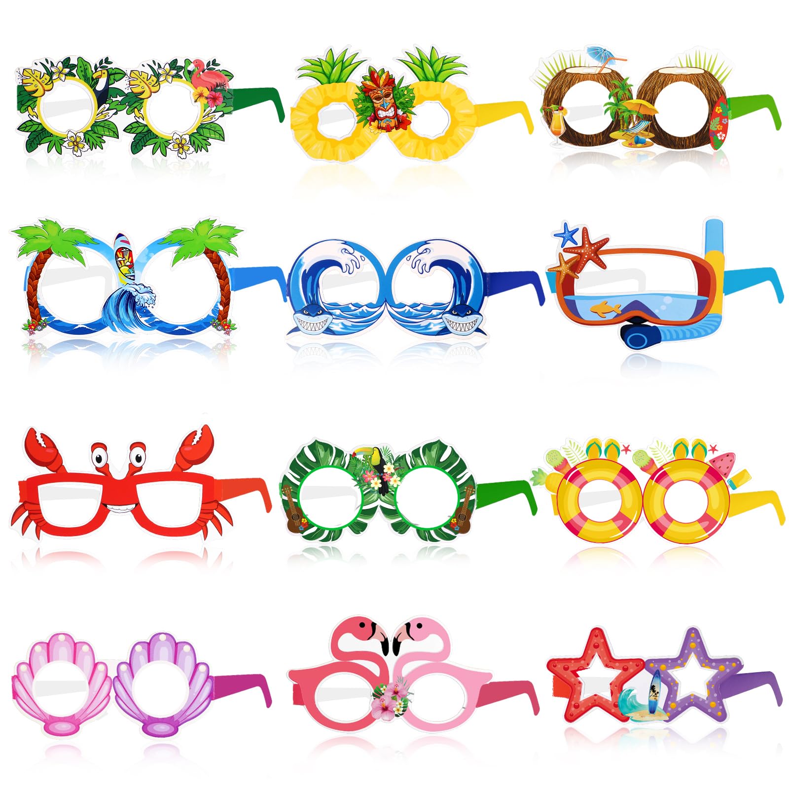9 Paar Party-Sonnenbrillen Set – Lustige Designs Für Hawaii, Strand & Kostüm-Partys