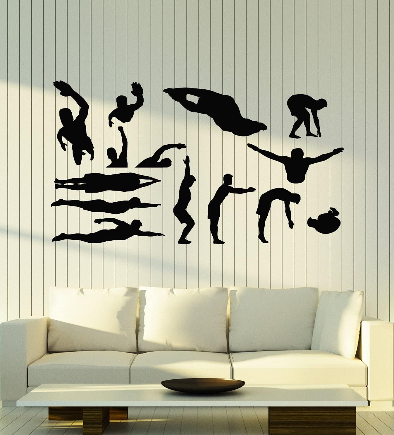 WallStickers4ever Vinyl Wall Decal Swimming Pool Swimmer Water Sports Swim Stickers Mural Large Decor (g5658) Black