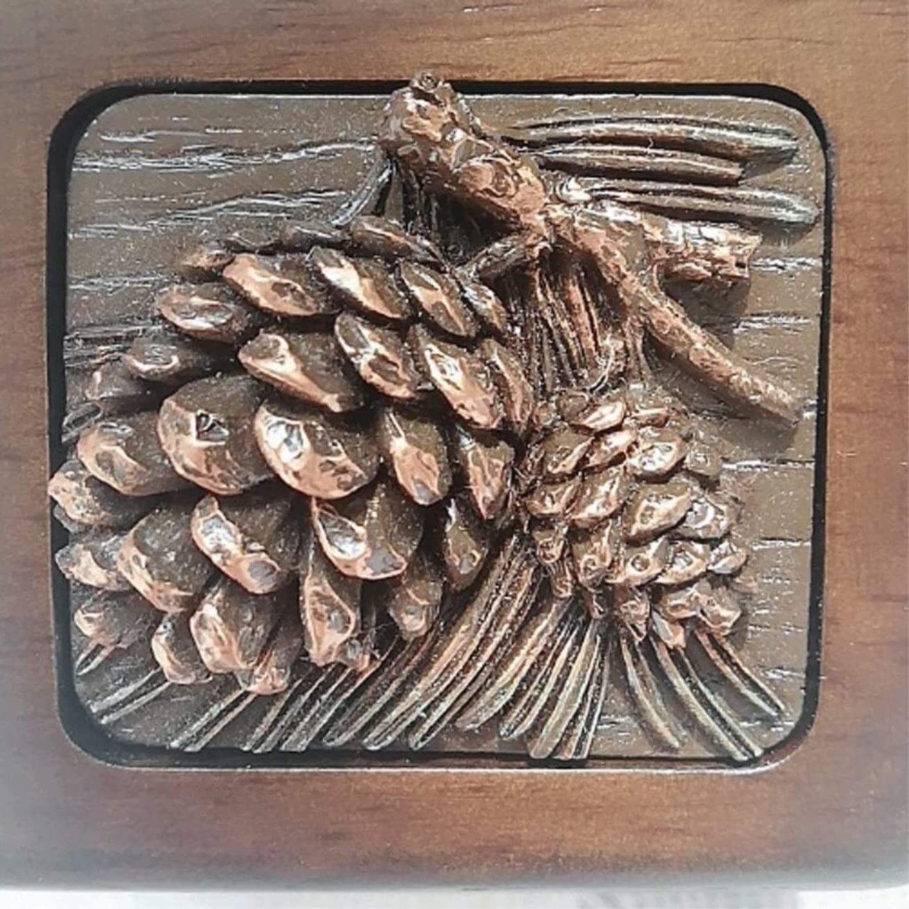 Caja De Musica Caja Musical Caja De Música Grabada De Madera Maciza, Caja De Música Portátil con Conos De Pino Tallados para Navidad, Vacaciones, Cumpleaños Caja Musical Navidad