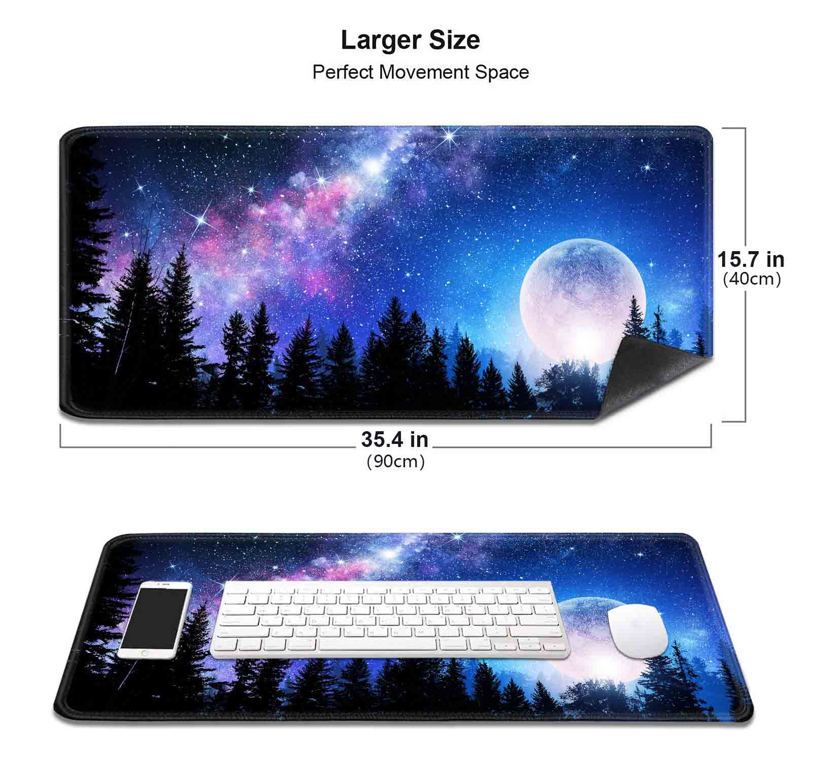 Tappetino Mouse Lupo E Luna - 20x24cm Base Gomma Antiscivolo - Per Gaming E Ufficio