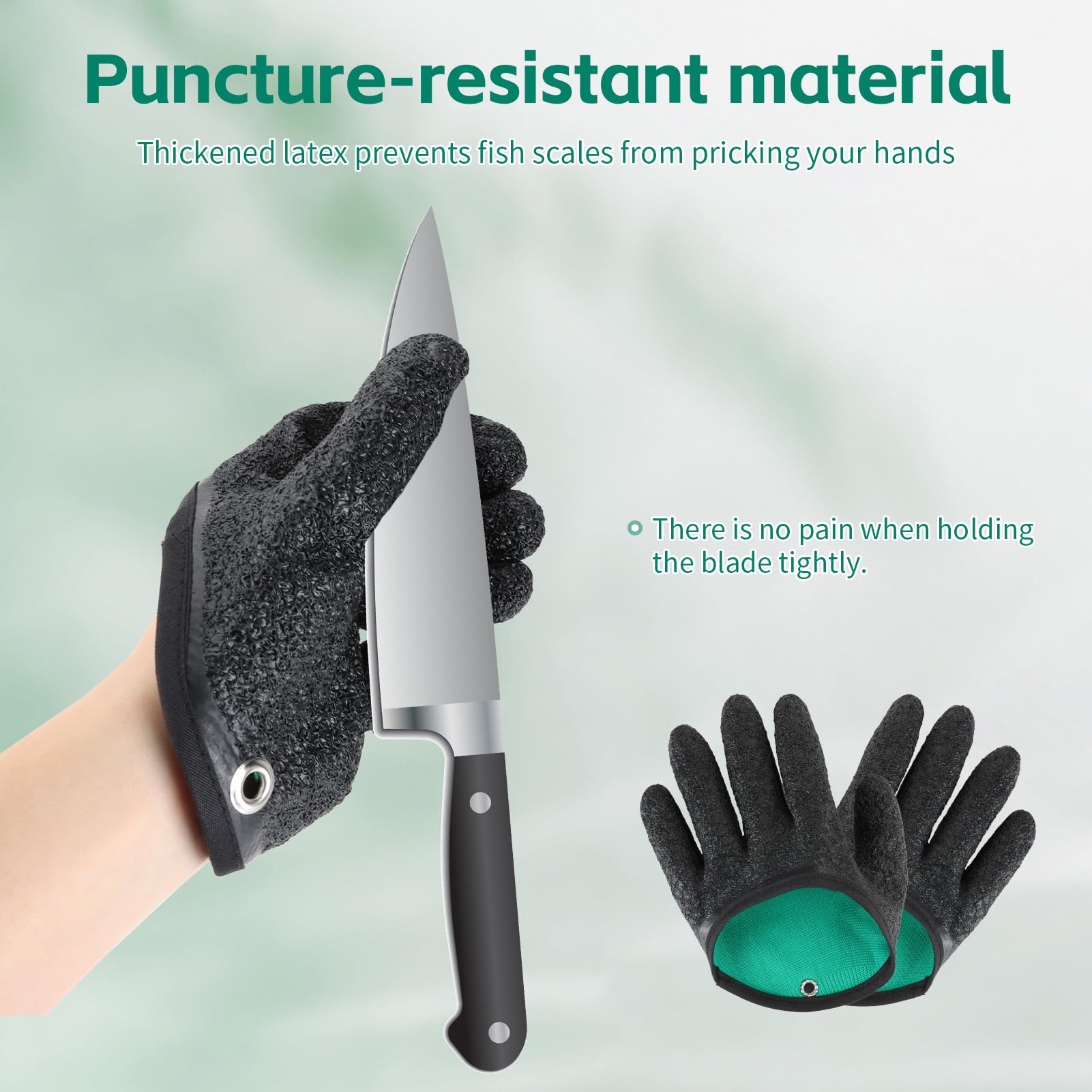 Guantes de pesca antideslizantes, 1 par, guantes de aterrizaje, engrosados, de alta elasticidad, resistentes al agua, a prueba de pinchazos, antideslizantes, resistentes al desgaste, para lucio