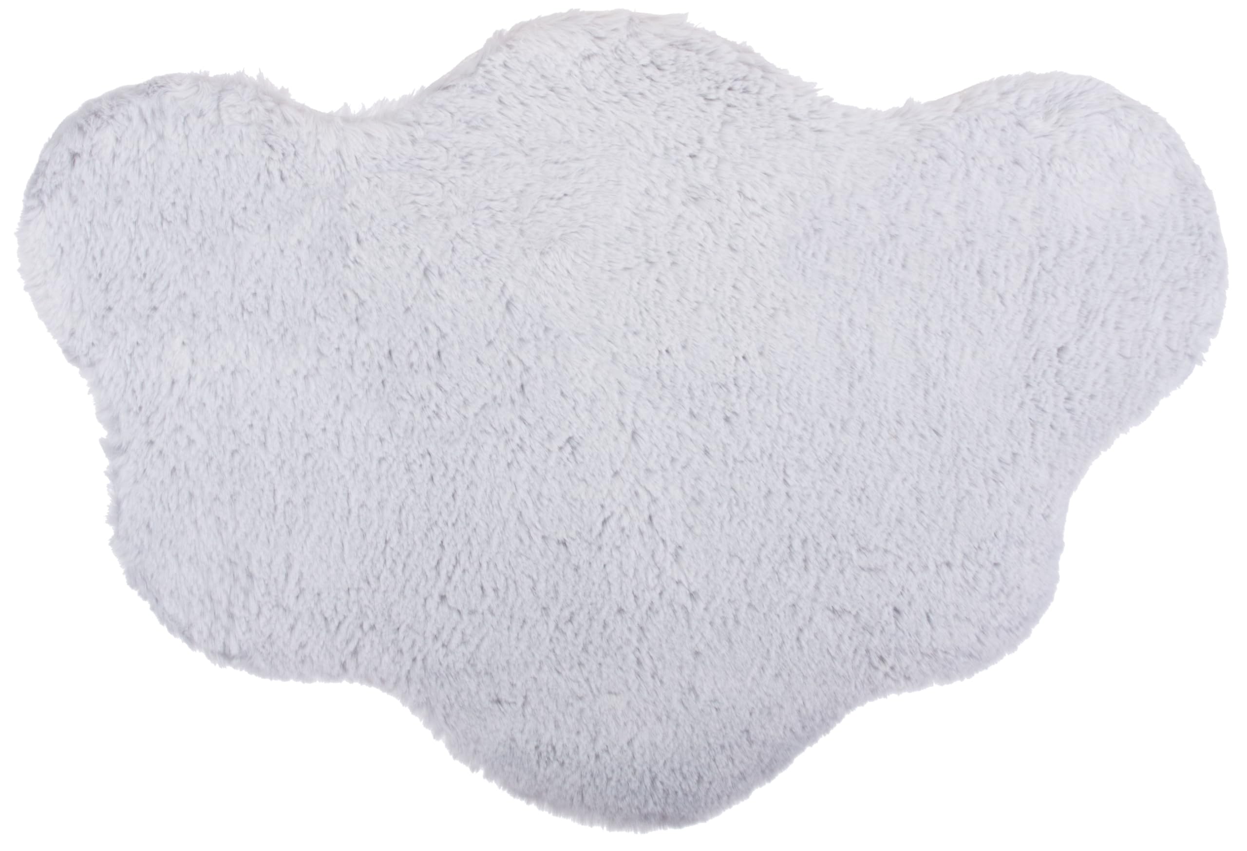 Tapis nuage aspect peau d'agneau gris clair 60x90cm en fourrure synthétique pour couloir et chambre