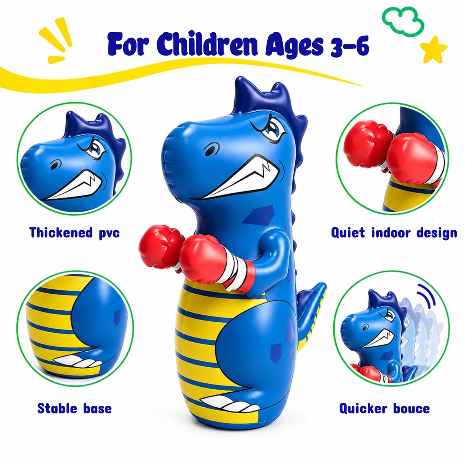 Kids Inflatable Punching Bag - Unicorn & Dino Bop Bag -2 Kids Inflatable Punching Bag - Unicorn & Dino Bop Bag -2