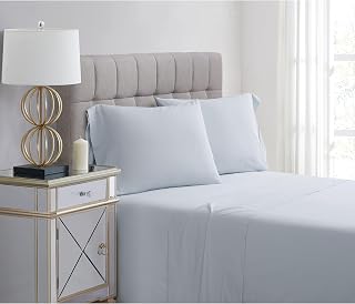 400 Thread Count Percale Cotton Illusion Blue King Pillowcase Pair
