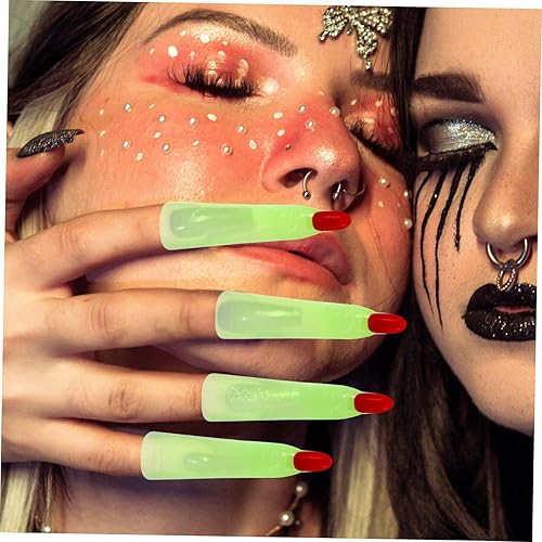 Miniatura 8 de Toyvian 50 dedos de bruja de Halloween, dedos de bruja que brillan en la oscuridad, dedos falsos para niños, puntero de lectura de dedos, regalo