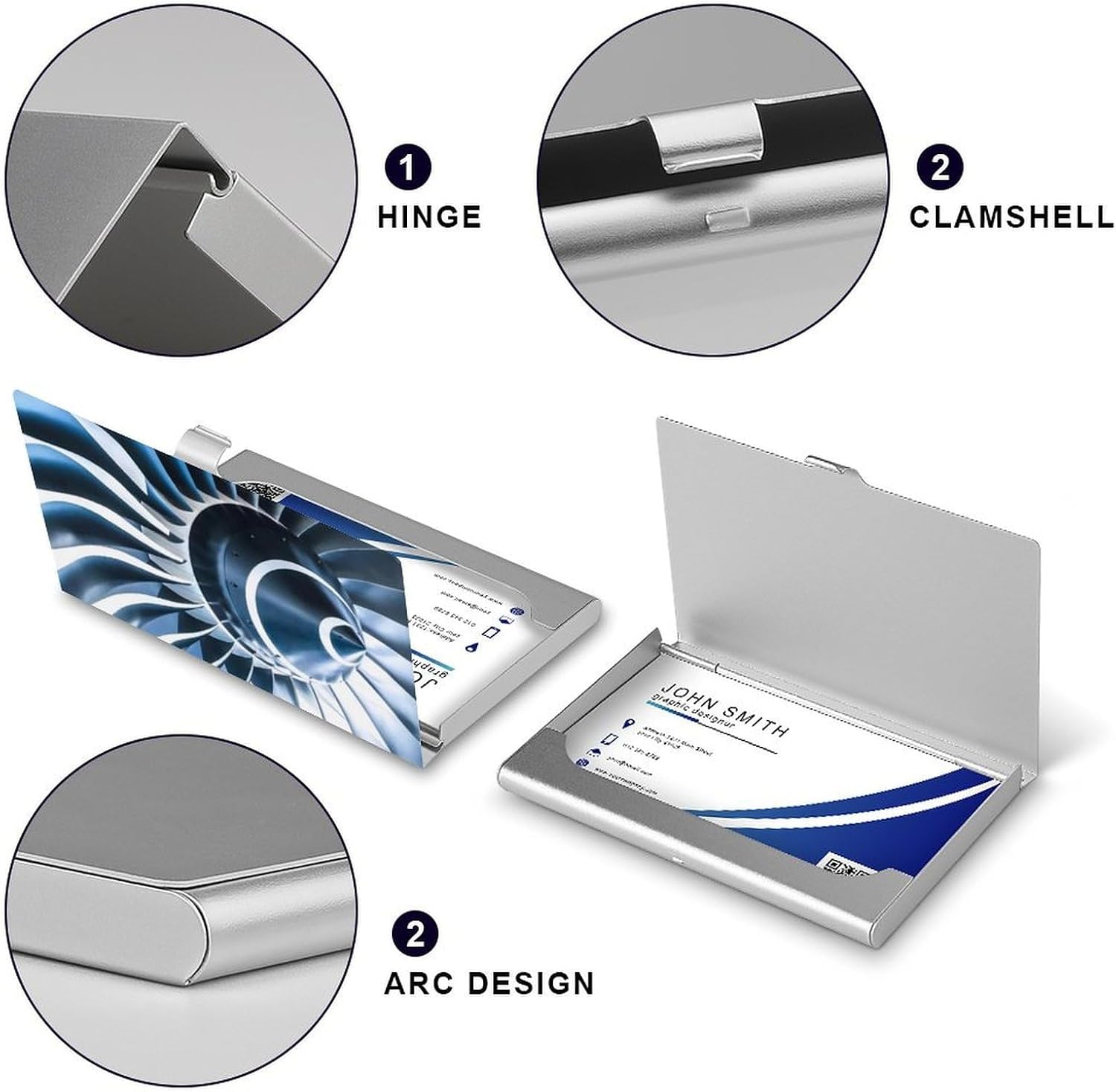 Jet Engine Business Card Holder,Compact Durable Portable Card Box Flip Cover Tear Lightweight Business Cards Case for Man Woman