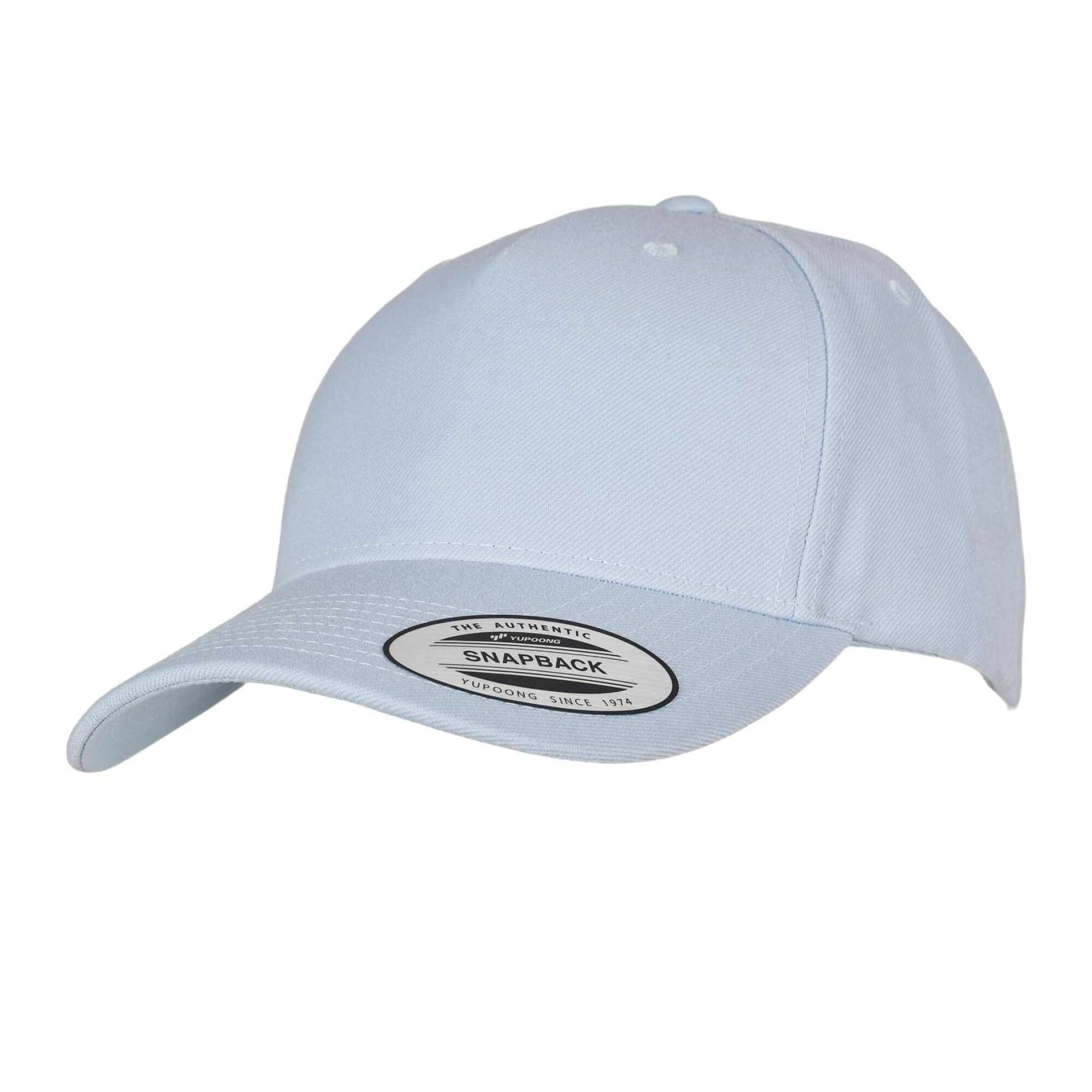 Flexfit Unisex 5-Panel Premium Curved Visor Snapback Cap Baseball Cap, Ballad Blue, One Size