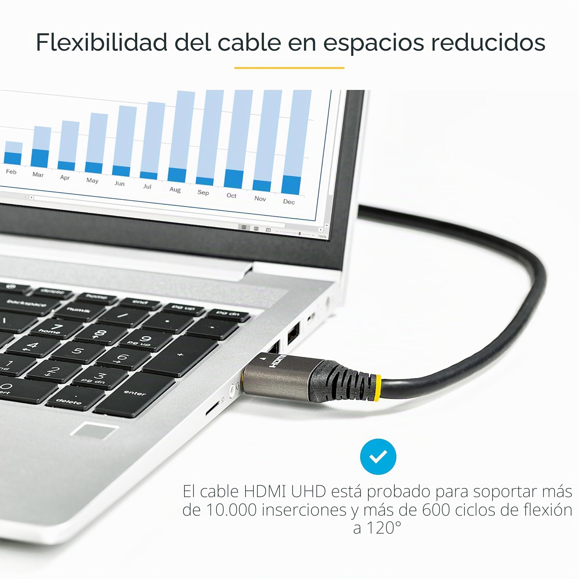 StarTech Cable HDMI 2.1 de 4m Ultra Alta Velocidad, 8K 60Hz, HDR10+ | Blindaje de aluminio EMI, Conectores chapados en oro, Compatible con USB-C a HDMI, MacBook serie M
