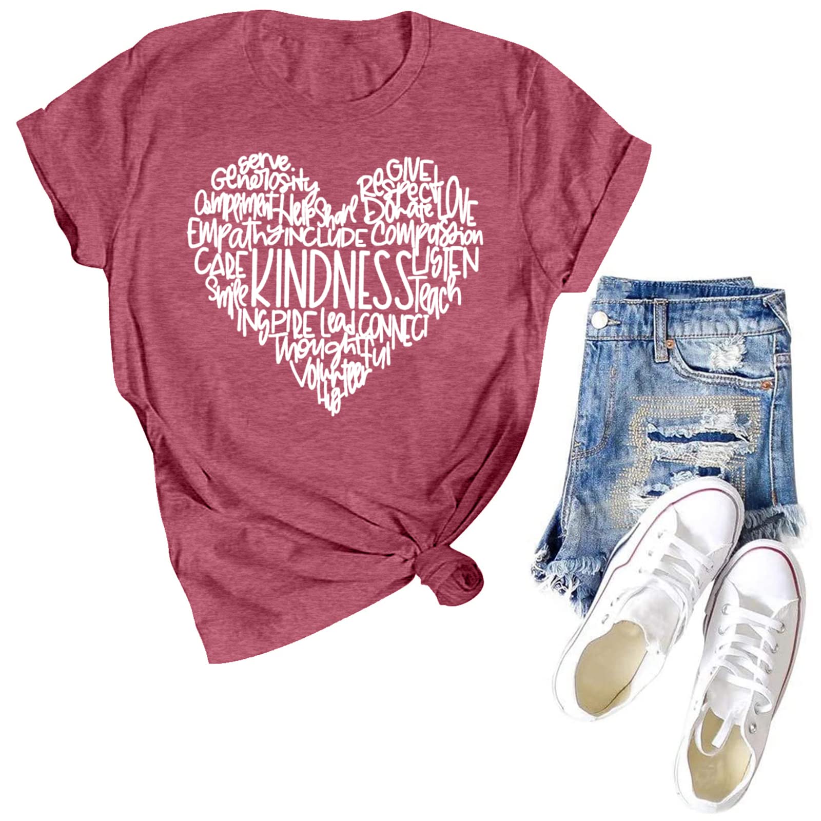 Be Kind Shirt Women Kindness Teacher Shirts Cute Funny Graphic Tees Inspirational Blessed Womens Tops