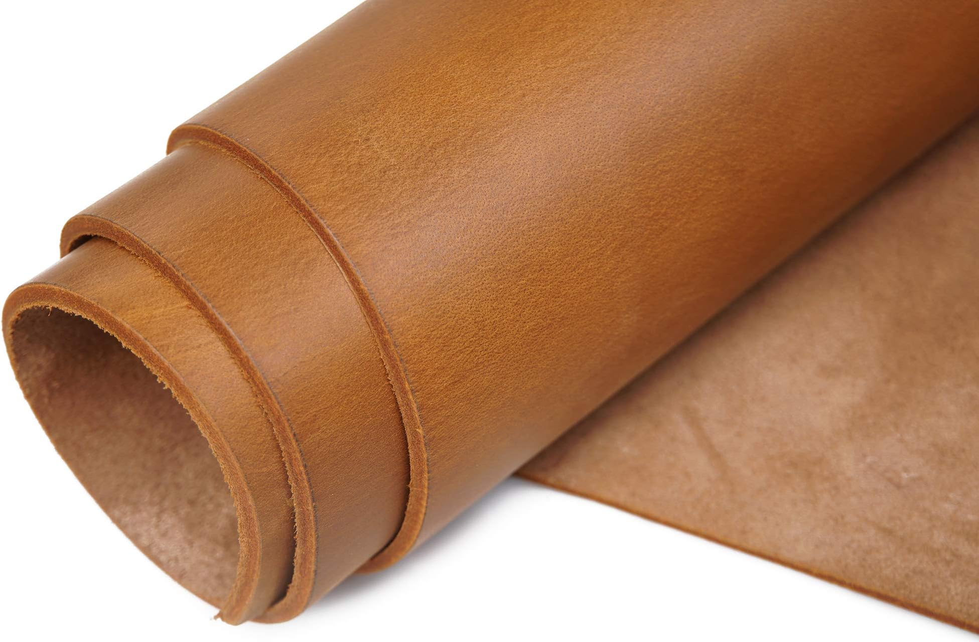 JeerealBourbon Brown Tooling Leather Square 3.6mm-4.0mm (9-10oz) Thick Full Grain Cow Hide Leather Crafts Tooling Hobby Workshop Crafting Leather Heavy Weight (6"x12", Bourbon Brown)