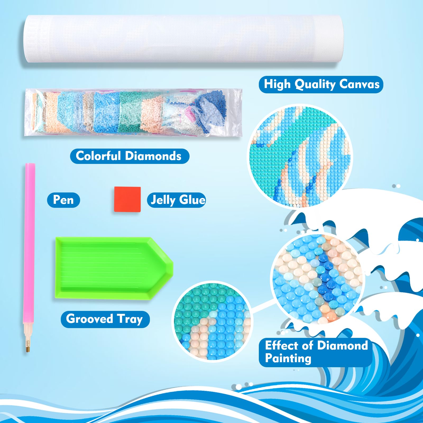 KAYEIUU Pintura de diamantes 5D con diseño de fuegos artificiales de Feliz Año Nuevo para adultos, kit de pintura de diamante redondo por números para principiantes, gemas, punto de cruz para