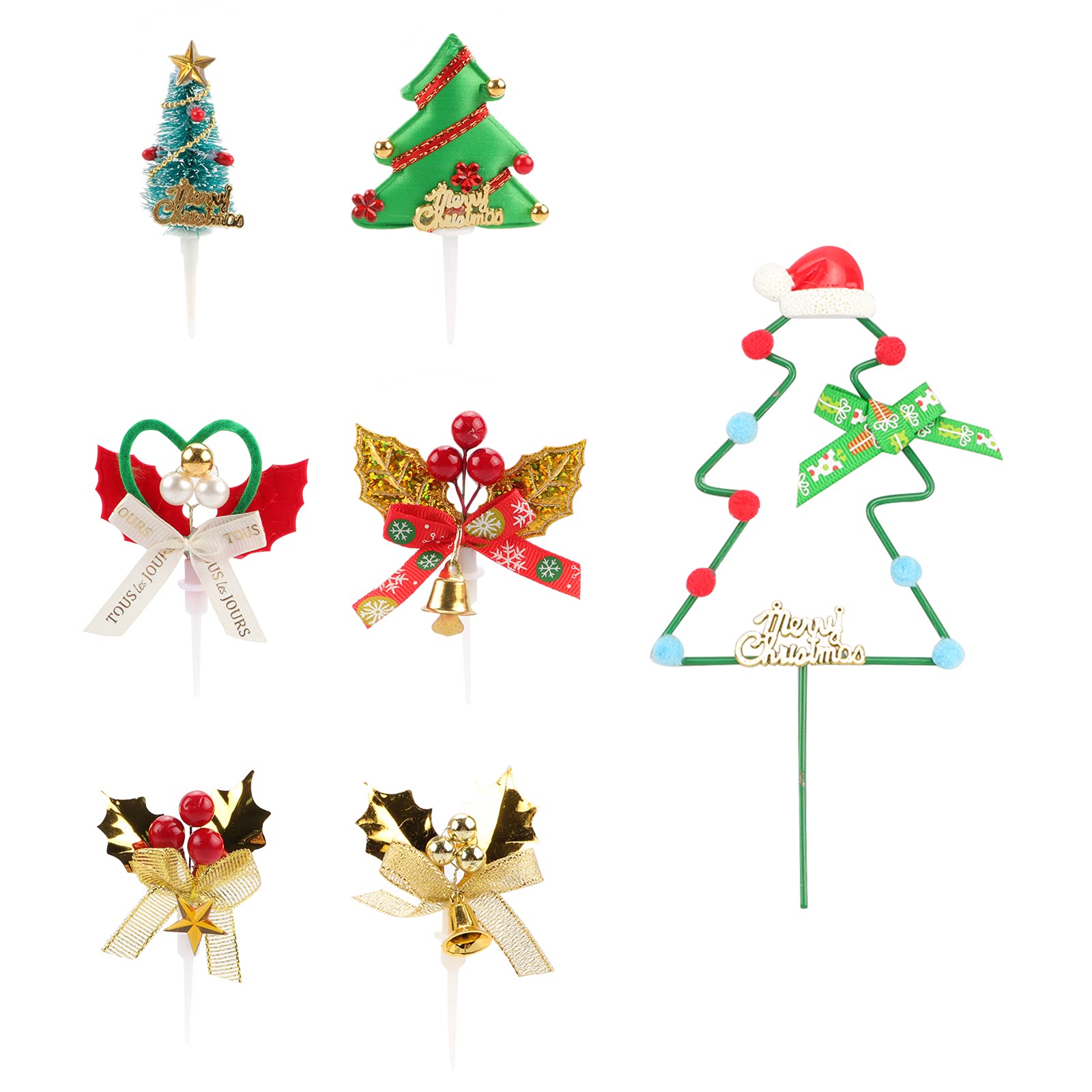 Buy Christmas Cake Topper, 7pcs Christmas Cupcake Toppers Cake