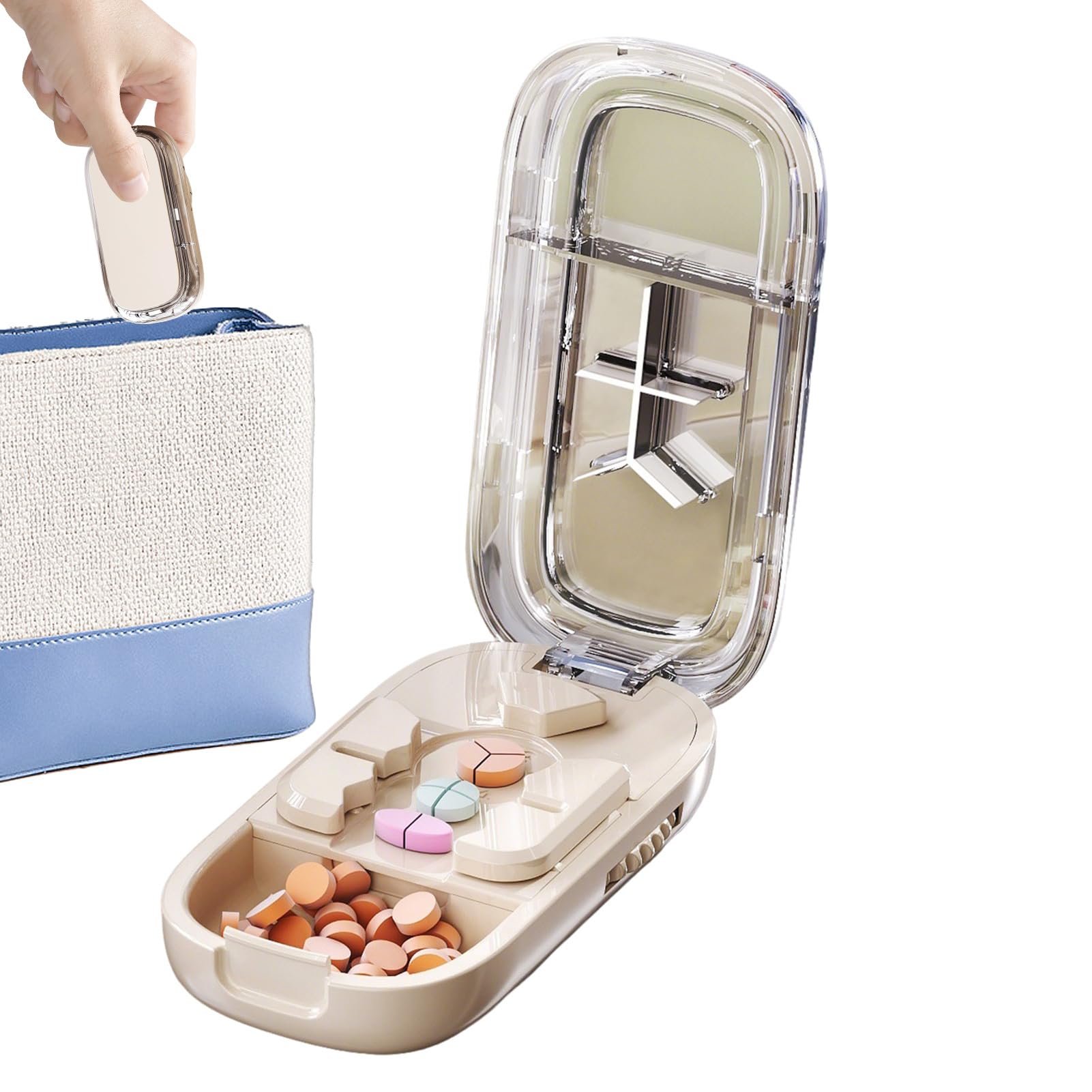 Pill Cutter Splitter | Portable Professional Tiny Pill Cutter | Home Daily Supplies for Medication Running Travel Dog Indoor Pet Outdoor Fitness Sports Pharmacy