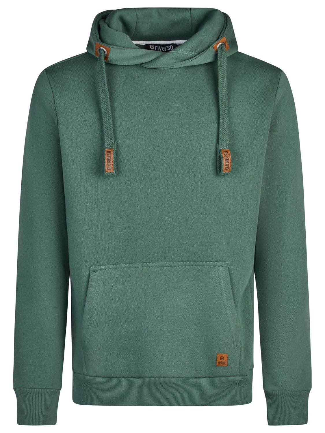 riverso RIVNiklas Felpa con Cappuccio da Uomo, con Tasche a Marsupio, Collo Incrociato, Regular, Tinta Unita, Cotone, Grigio, Marrone, Verde, Rosso, Blu, Nero, S, M, L, XL, 2XL, 3XL, 4XL, 5XL