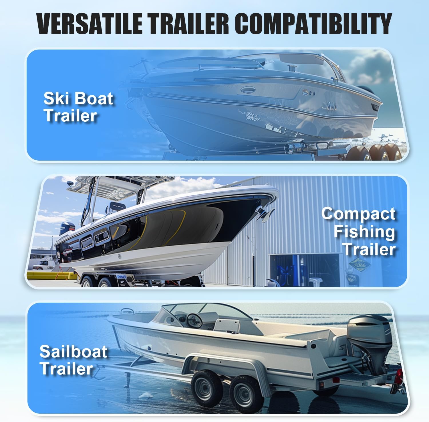 ECOTRIC 24"-36" Universal Boat Trailer Guide on Adjustable Design Trailer Pontoon Bunk Board Guide-ons Compatible with Bunk Style Pontoon Boat Trailer with Box, Channel or l-Beam Frames