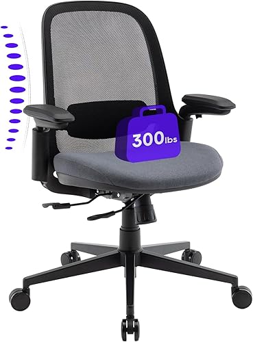COLAMY 3084 - Silla de oficina de malla, ergonómica con respaldo medio y reposabrazos 3D, asiento deslizante, bloqueo de inclinación y soporte