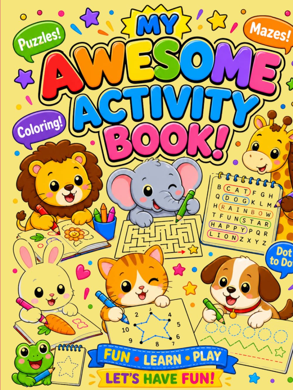My Awesome Activity Book: Puzzles Mazes & Coloring And Many More