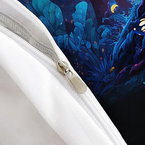 Miniatura 5 de AILONEN Hermoso juego de funda de edredón de mariposa, tamaño Queen, juego de ropa de cama con mariposas azules brillantes para niñas y niños, funda