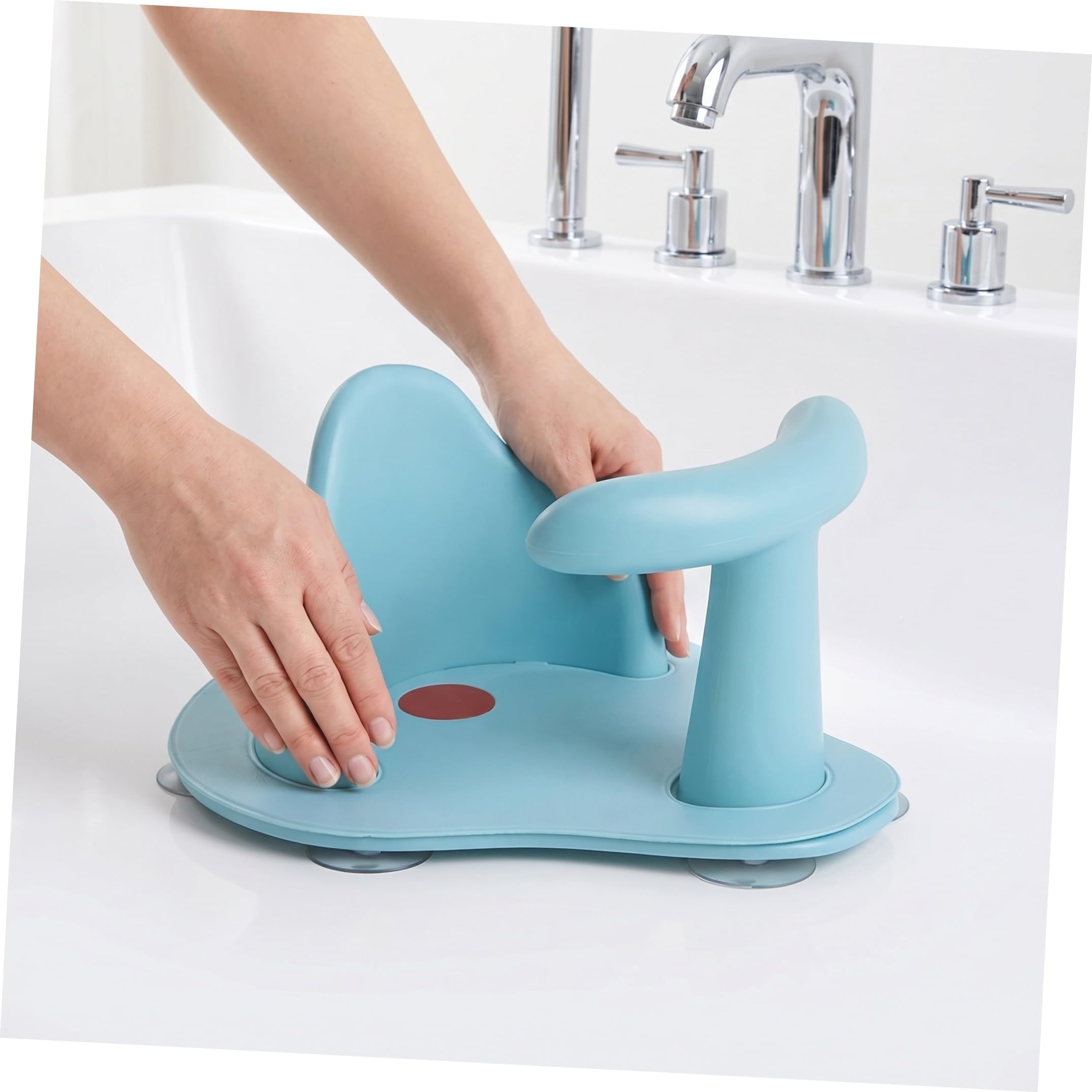 Siège de Bain Bébé Antidérapant Bleu en Pvc Coussin