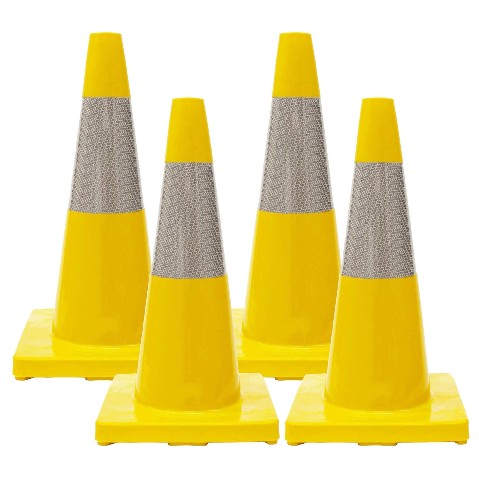 4 Conos de Estacionamiento Amarillos con Base Pesada,Cono de Tráfico Reflectante Conos de Seguridad,Cono de Seguridad Vial Desplegable Multiusos(Size:30x21x21cm,Color:4B)
