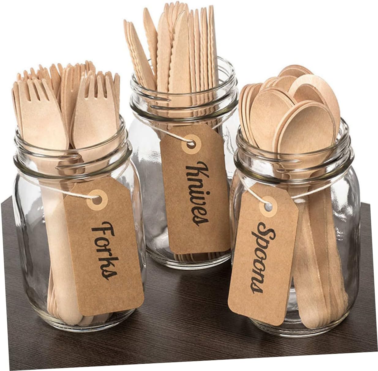 12Pcs Wooden Cutlery Set Disposable Forks Knives Spoons for Birthday Parties Gatherings Lightweight Portable Safe Tableware for Easy Cleanup