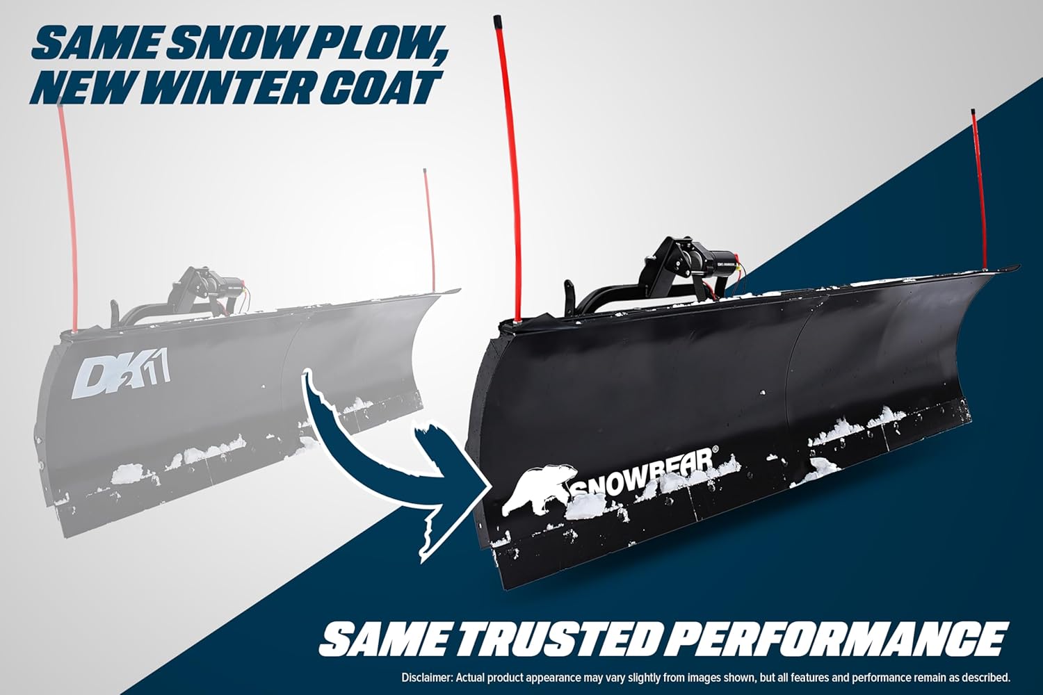 DK2 Universal 84-Inch x 22-Inch Hitch-Mounted Winch-Driven Snowplow Kit