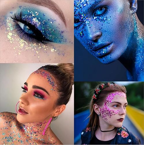 Miniatura 5 de Gel de purpurina corporal, gel corporal con purpurina para la cara, maquillaje para conciertos, gel holográfico brillante de larga duración con