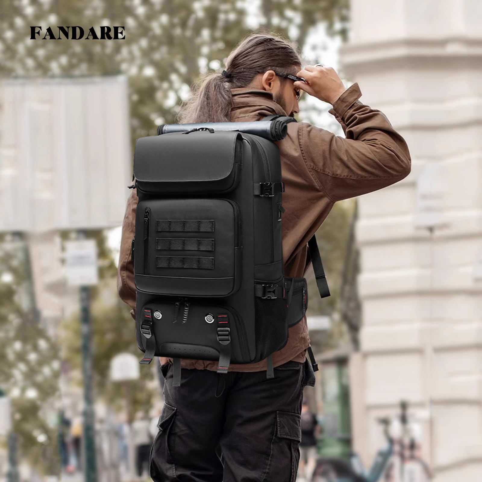 FANDARE Antirrobo Mochilas Mujer Laptop Mochilas tipo casual Bolsa de Equipaje de Mano Hombre Rolltop Mochila Viaje con compartimento para zapatos Bolso de mano Negocio Trabajo Bolso de hombro