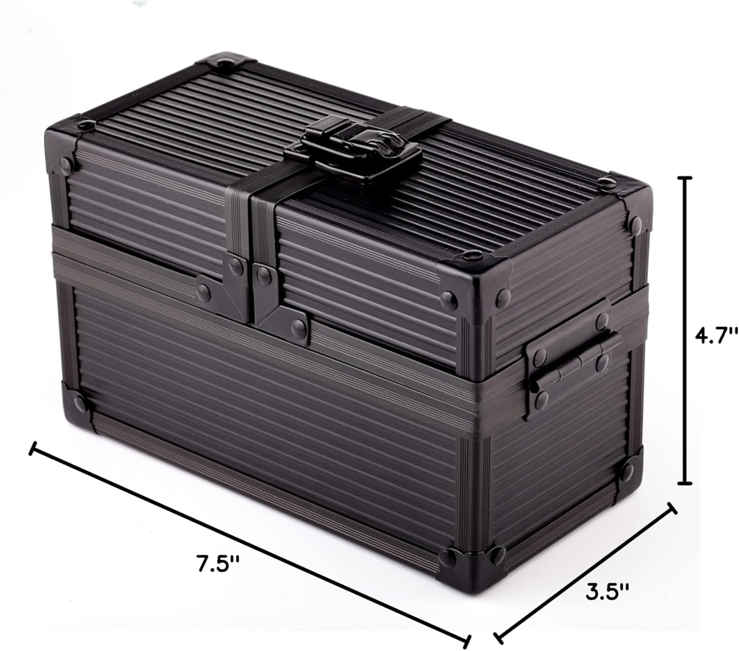 Black Double Metal Deck Box Dice Box for Deck Protector storage Trading Cards TCG Ultra Pro Sleeve MTG Magic FaB YGO Yugioh EDH Commander PTCG TCG