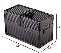 Vista 6 de Caja de dados de doble metal negro para protector de cubierta de almacenamiento de tarjetas comerciales TCG Ultra Pro Sleeve MTG Magic FaB YGO