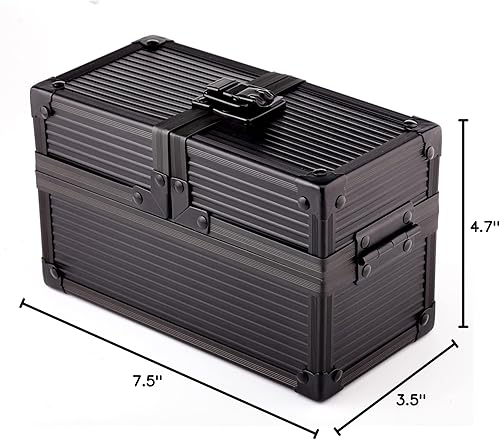 Miniatura 6 de Caja de dados de doble metal negro para protector de cubierta de almacenamiento de tarjetas comerciales TCG Ultra Pro Sleeve MTG Magic FaB YGO