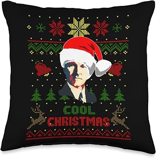Funny Calvin President Coolidge Christmas Parody Holiday Throw Pillow
