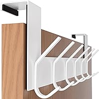 Vista 11 de SKOLOO Gancho para puerta – para puertas de hasta 1-3/4 pulgadas de grosor, negro, no requiere montaje, acero inoxidable, perchero de puerta
