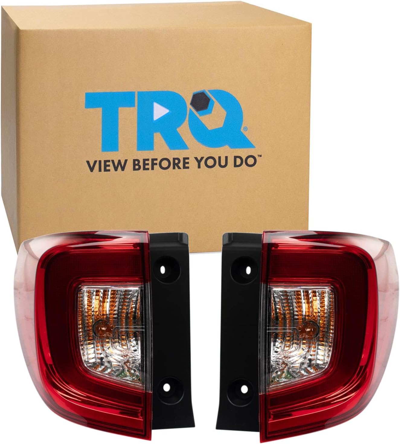 TRQ 2 Piece Driver & Passenger Side Outer Tail Light Assembly Set LED Compatible with 2019-2022 Honda Pilot HO2804120 HO2805120