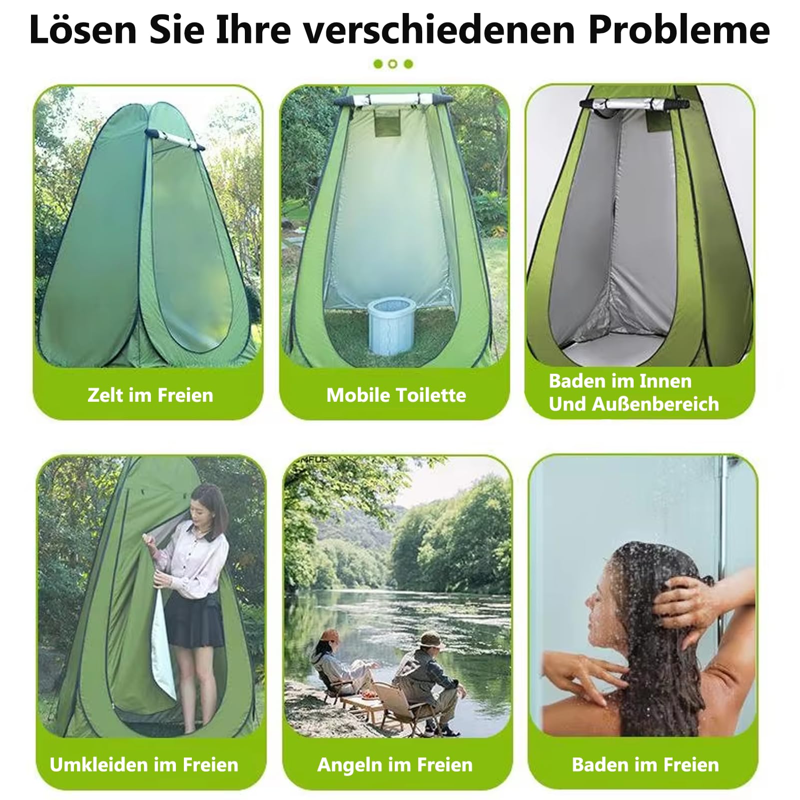 Campingzelt, Pop-Up Duschzelt,Toilettenzelt,Umkleidezelt,47.24 * 47.24 * 74.80in,Tragbar Mobile Umkleidekabine für Outdoor Wandern Strand Inklusive Tragetasche & Zubehö
