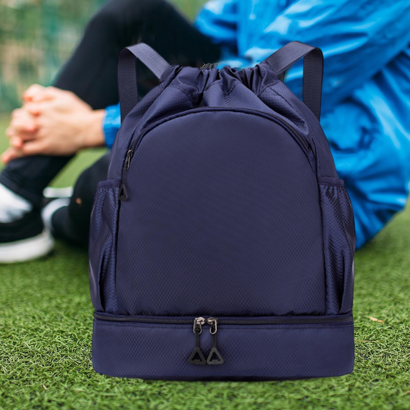 Oshhni Mochila Deportiva con cordón y Compartimento para Zapatos, Ideal para Viajes, Gimnasio, Gimnasio, con Bolsillo Impermeable para año Nuevo, fútbol,