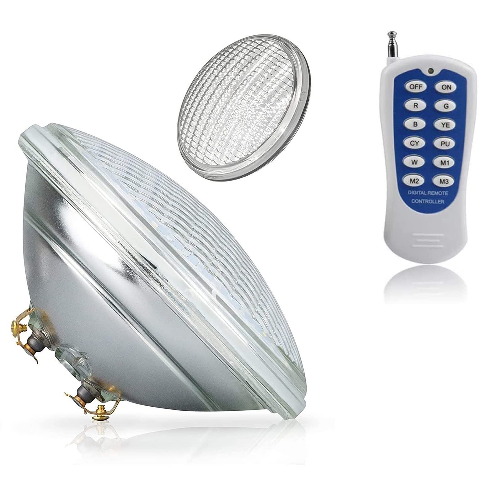 Lumière LED Submersible - Spot Encastrable Exterieur, Avec Télécommande PAR56 Lumière Sous-marine, Ampoule De Rechange Pour Piscine 12 V AC, IP68 Étanche RVB Changeant De Couleur Pour Piscine ( Color