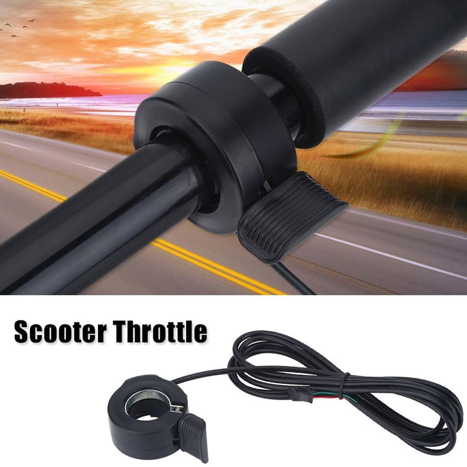 1 Pezzo Acceleratore Monopattino Elettrico, Plastica Scooter Acceleratore Acceleratore per Scooter Elettrico Adatto per la Maggior Parte dei Modelli di Scooter(Nero)