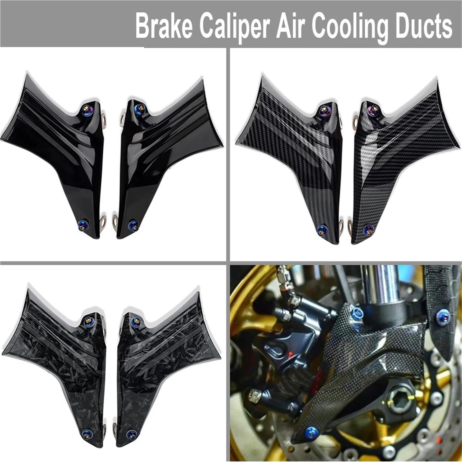 Condotti Aria Raffreddamento Pinza Adatto per Kawasaki Z750R Z900SE Z900RS Z1000 Z1000R Z H2 Z1000SX ZH2 ABS SE Cafe Pinza Freno Condotto di Raffreddamento dell'Aria(Style-3)