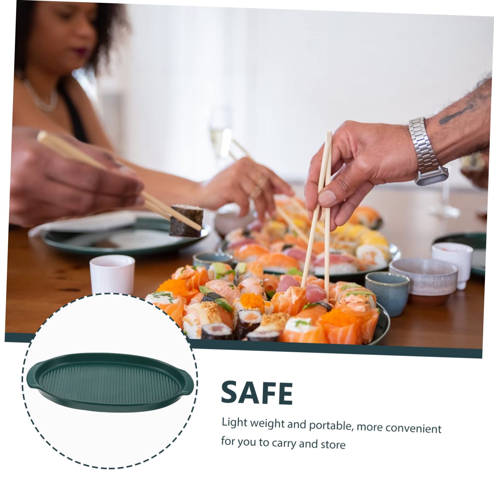 Assiette en Céramique Elliptique De Cuisine Occidentale, Plateau À Sushi en Céramique,Green-30X15X2.8CM