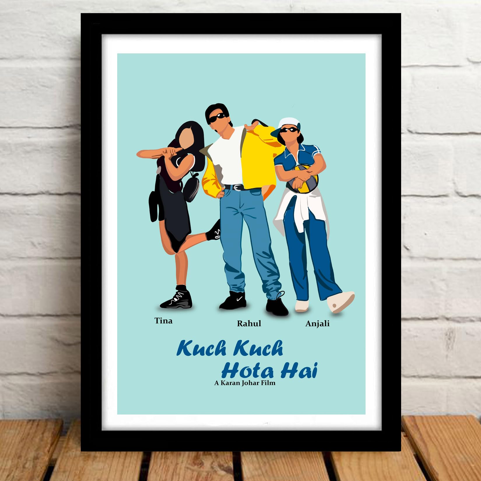 GOOD HOPE - Bollywood Poster Kuch Kuch Hota Hai Movie frame Movie Bollywood  Pop Art Frame For Room & Office (10 x 13 Framed Poster) Multicolor : Buy  Online at Best Price