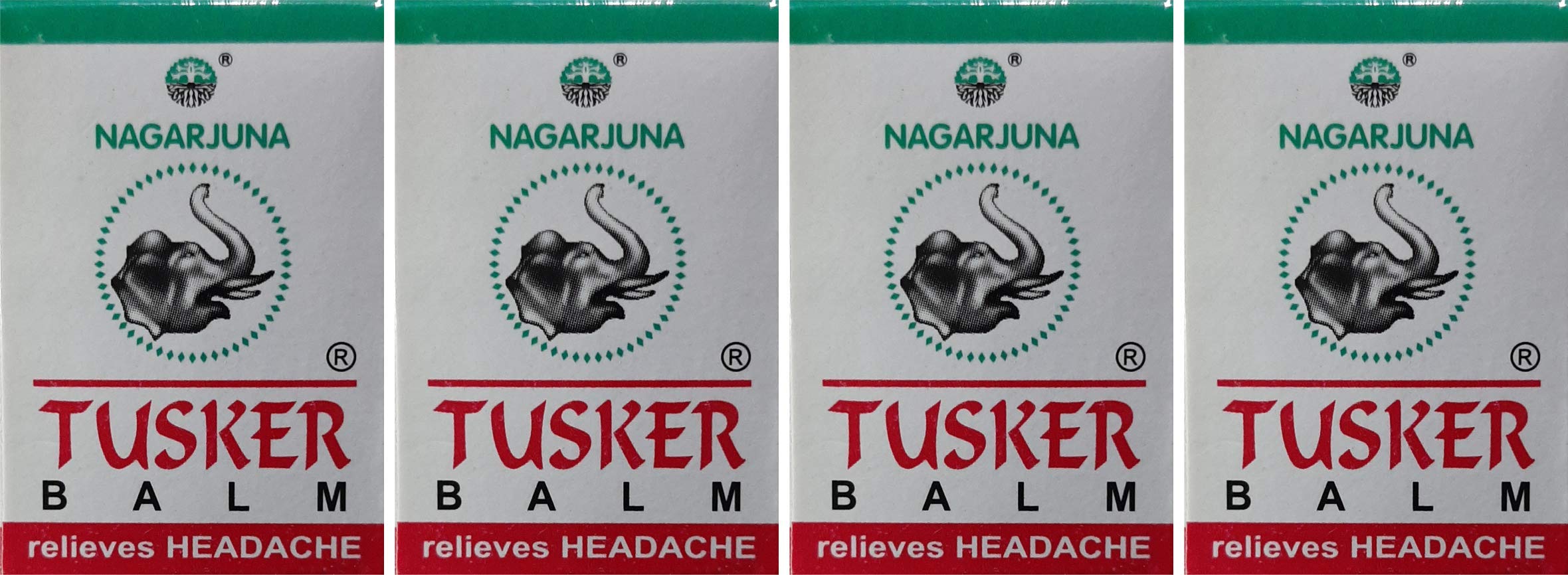 NAGARJUNATusker Head Massager (Pack of 4 x 10g) - Relieves Headache - Rolling Technique