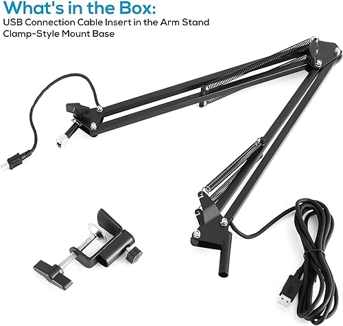 Miniatura 8 de Soul Inscriptions PMKSHUSB04 - Soporte de micrófono de suspensión USB, ajustable, compacto, de acero duradero para estudio de radiodifusión, estudio
