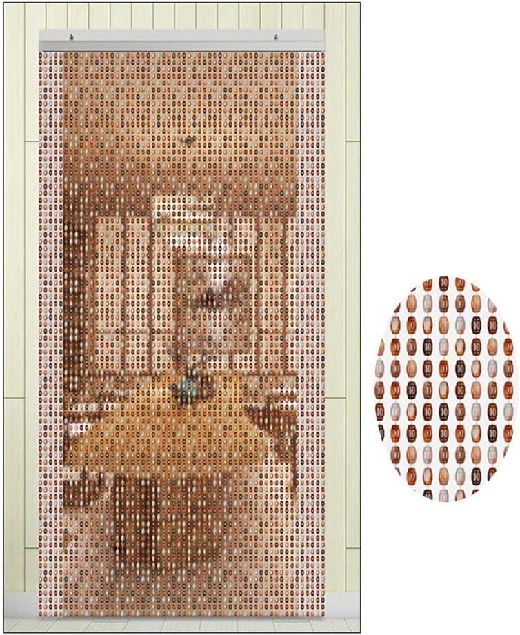 Beaded Door Curtains for Doorways Wood Bead String Curtain for Room Dividers Home Restaurant Hanging Screen Handmade Plastic Material, 7 Colors (Color : A, Size : 84 Strands-1.0x2m