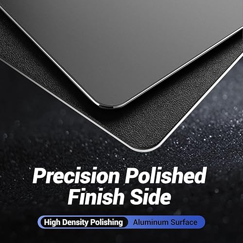 Miniatura 5 de HONKID Alfombrilla de mouse de metal de aluminio, delgada y rígida de doble cara, impermeable, control rápido y preciso, alfombrilla de mouse para