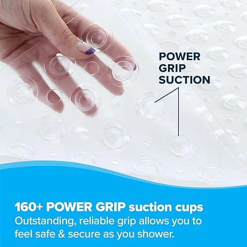 Miniatura 3 de SlipX Solutions - Alfombrilla cuadrada para ducha que proporciona una resistencia fiable a los deslizamientos lados de 21 pulgadas 160 ventosas gran