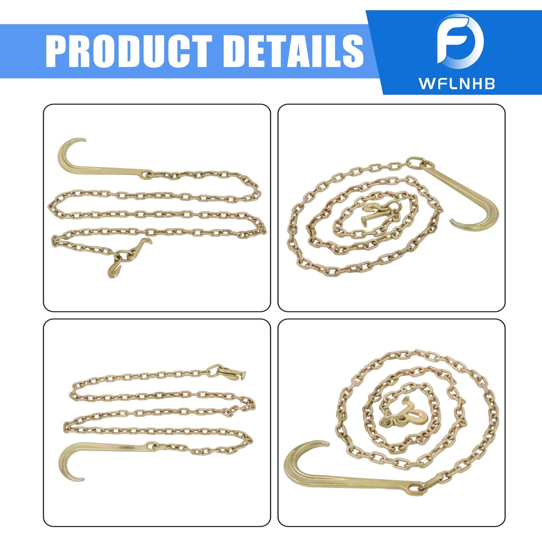 Chainsaw Winch Set Of 2- 3' Ultimate Rear Axle Chain With J Hook For ...