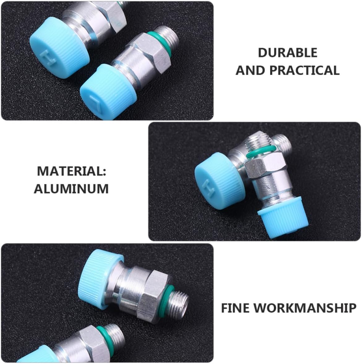 4pc Air-Conditioning Refilling Nozzle for Automotive and Household Systems Aluminum Air Input Connector with Stable Non-Hardening Features Random Color