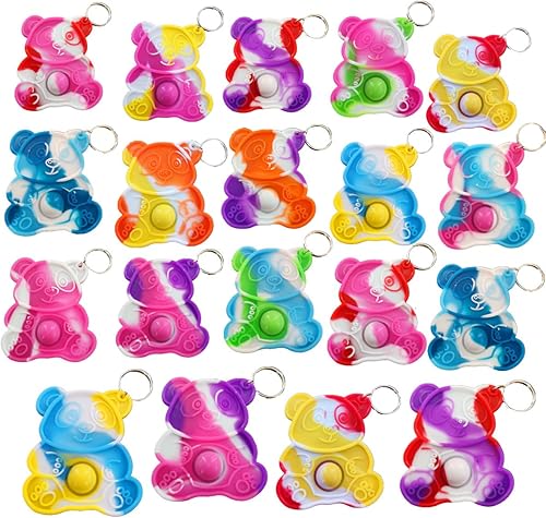 (Regalo de cumpleaños para estudiantes) 24 paquetes de panda a granel Push Fidget Bubble Mini Pop Fidget para adultos y niños, pequeños suministros