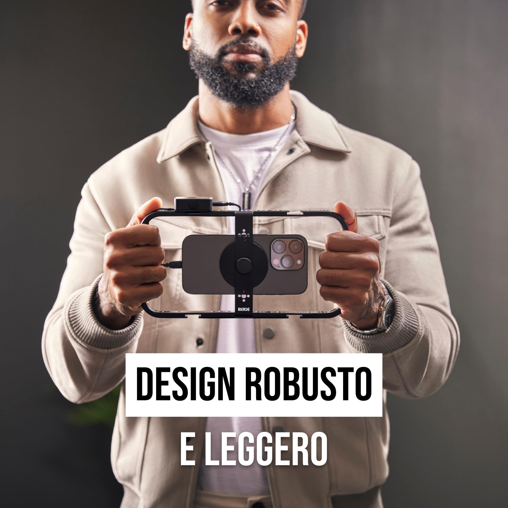 RØDE Phone Cage Gabbia Magnetica per Filmmaking Mobile, Per Creazione di Contenuti Smartphone, Cinque Cold Shoe, Gestione Cavi